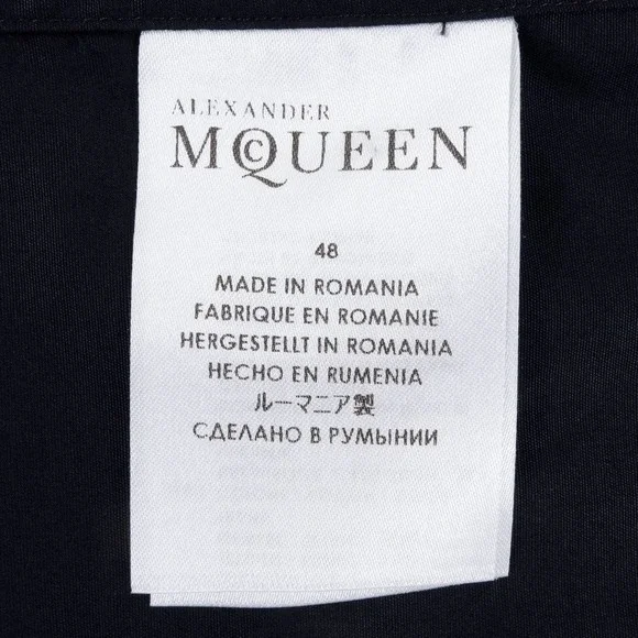 NWOT Alexander McQueen Button-Down Shirt Short-Sleeve Men's 48 (Medium) Black - Picture 6 of 8